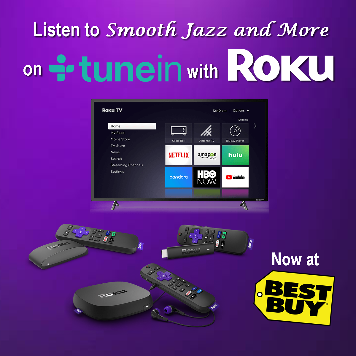 Listen with Tunein on Roku
